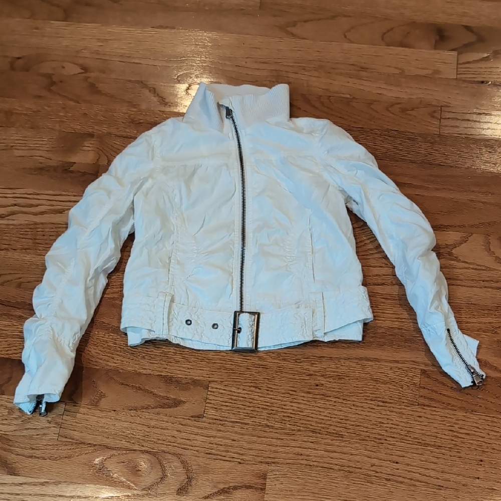 Vintage Y2K Sisley White Belted Jacket